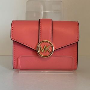 Michael Kors Carmen Medium Flap Wallet *Grapefruit*